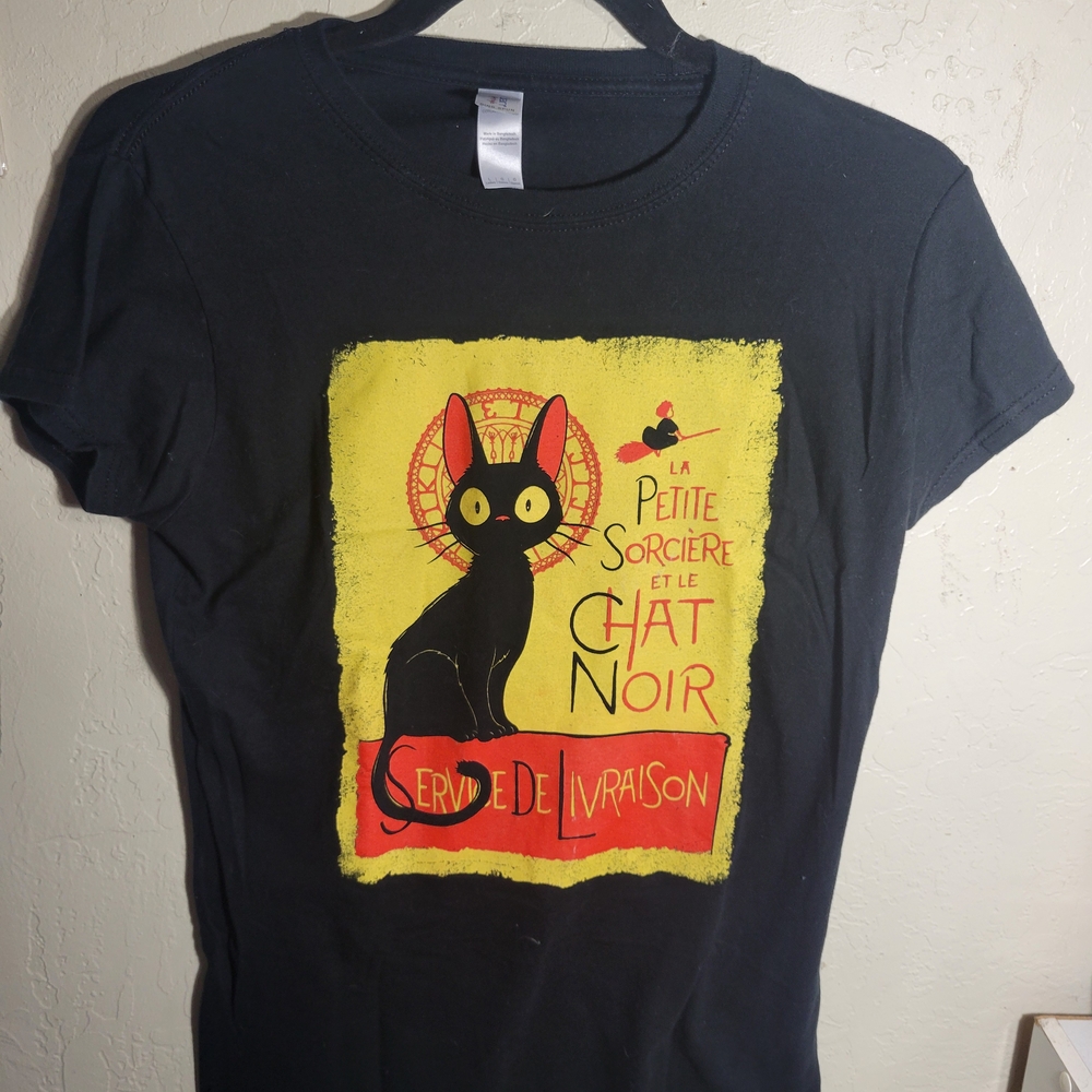Gildan Black Cat Noir Kikis Deilvery Service Graphic Tee